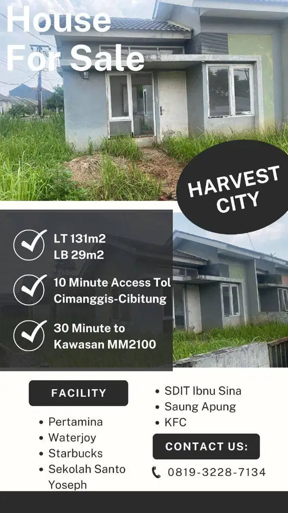 DIJUAL CEPAT RUMAH (TANAH) HOOK - DI HARVEST CITY CIBUBUR