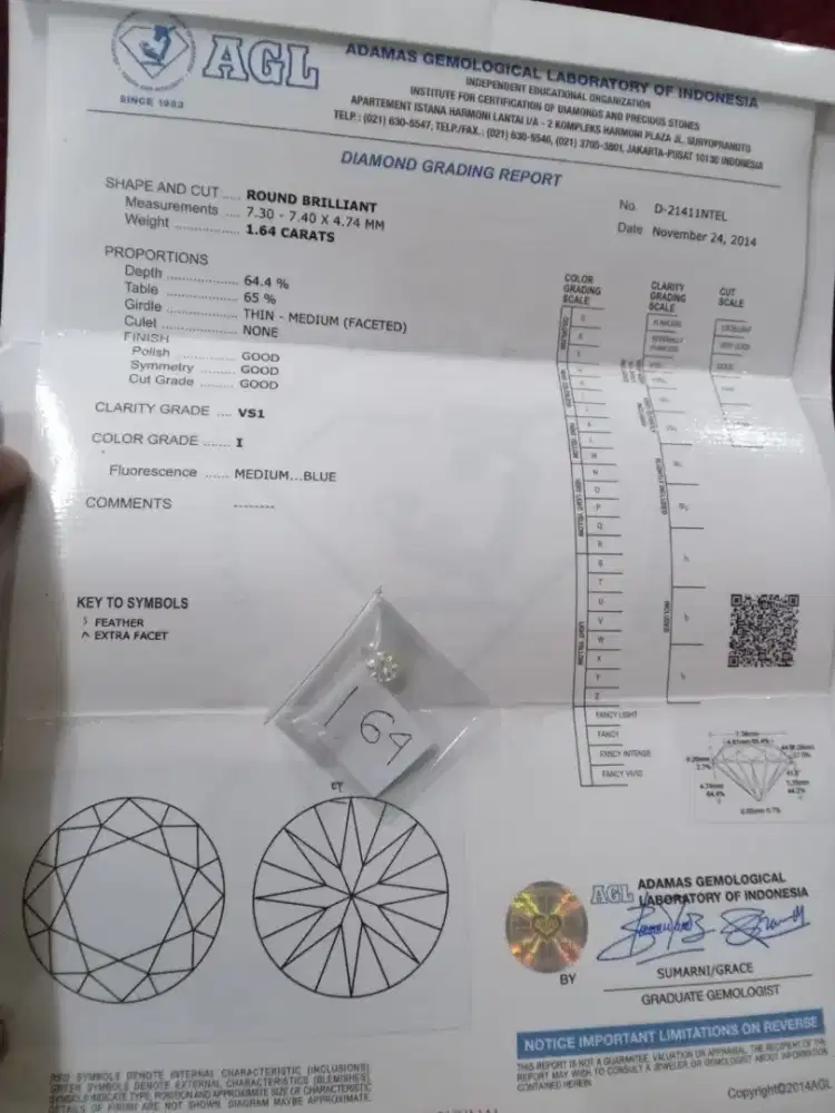 Berlian eropa  1,6crt