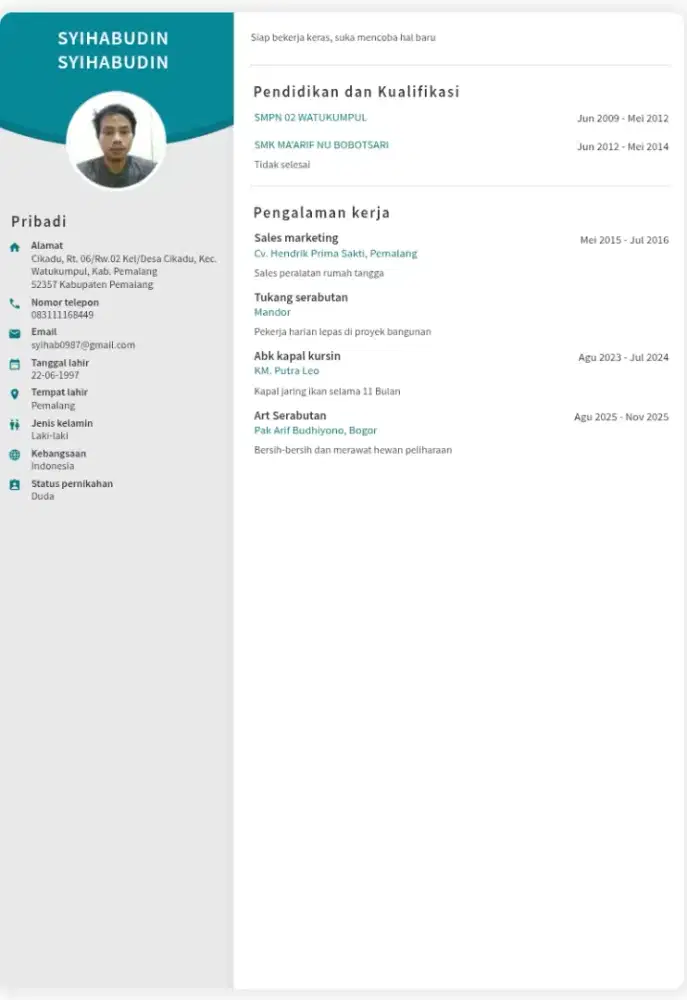 Saya sedang mencari pekerjaan