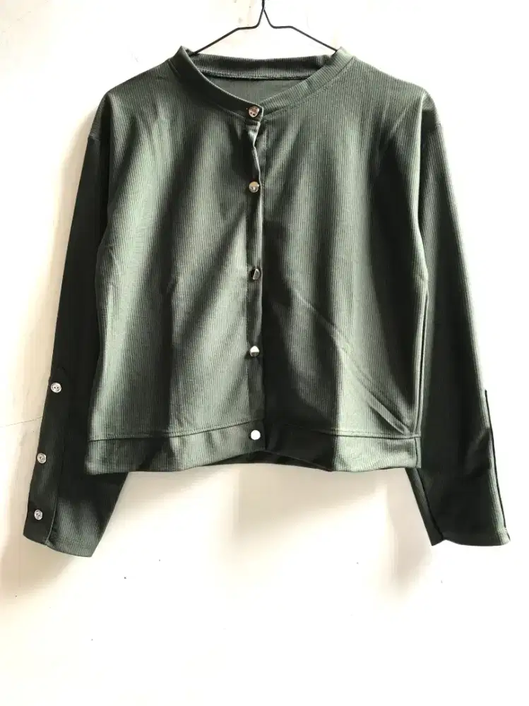 Cardigan Korean Style Wanita Cardigan Lengan Panjang Cardigan Crop