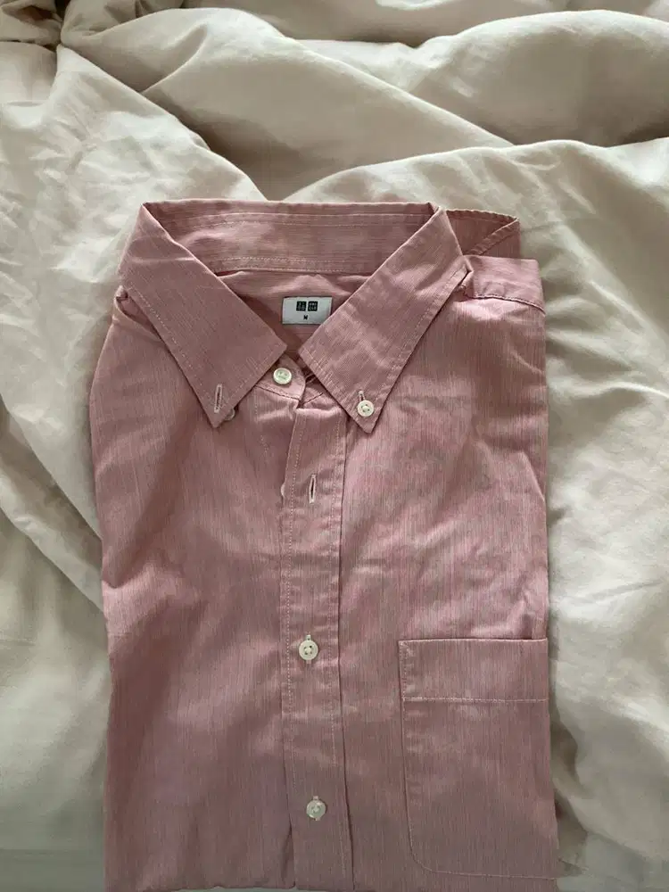 UNIQLO Long Sleeve Collar Shirt pink