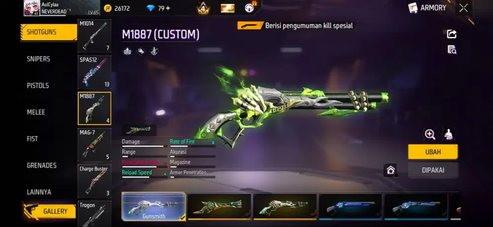 SG lumut, ak bluee frame,300+ voult