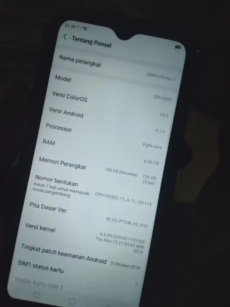 Oppo f9 ram 6/128 Batangan mulus