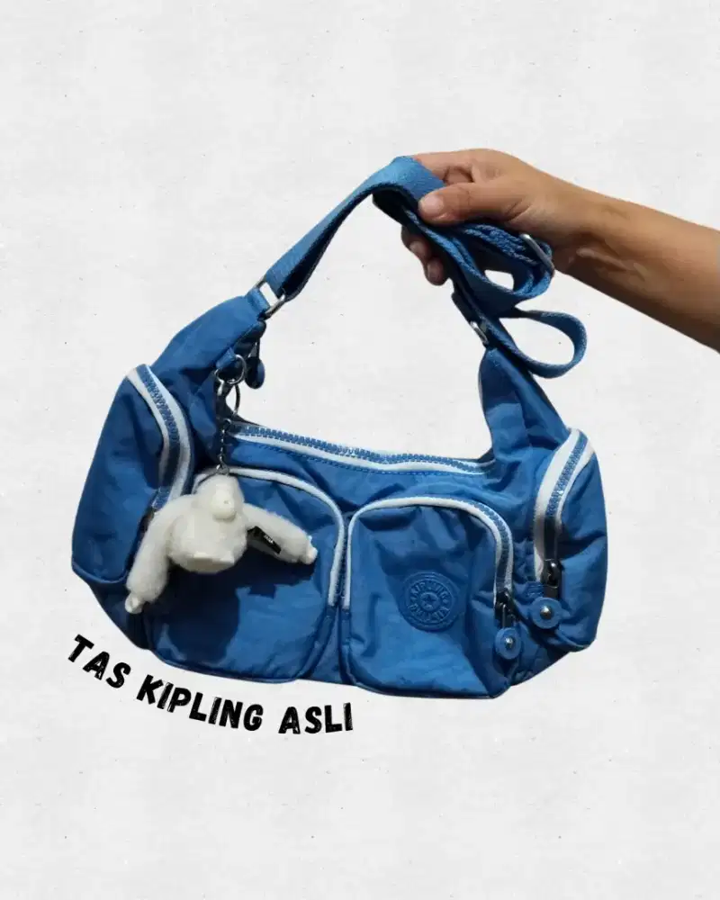 Tas Kipling Rikka S New & Original | Warna Biru & Banyak Kantong
