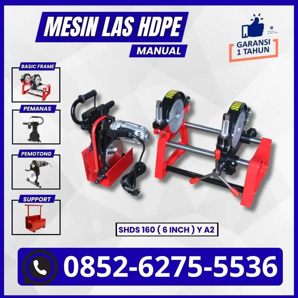 Mesin Las Pipa Hdpe 160 Y A2 - Mesin Penyambung 1-1/4-6 Inch