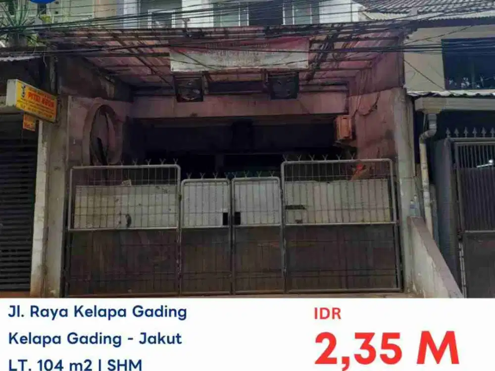 LELANG RUKO DI KELAPA GADING PERMAI JAKARTA UTARA
