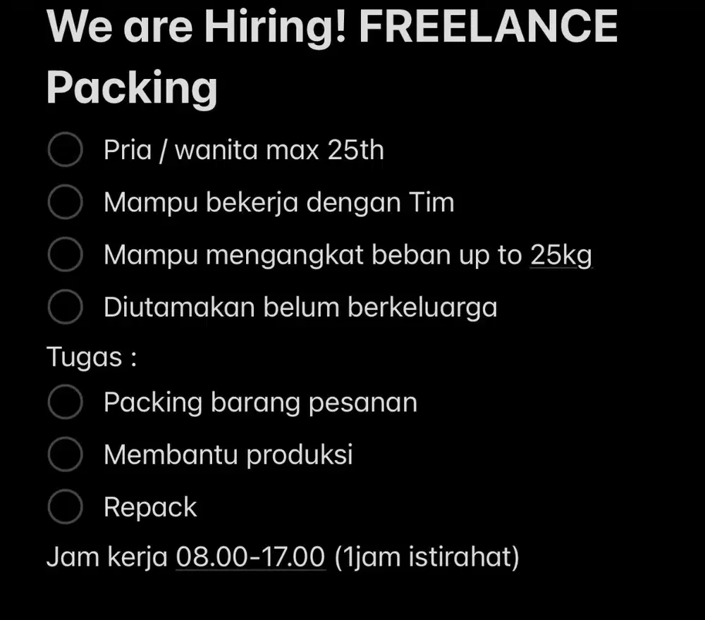 Freelance Packing