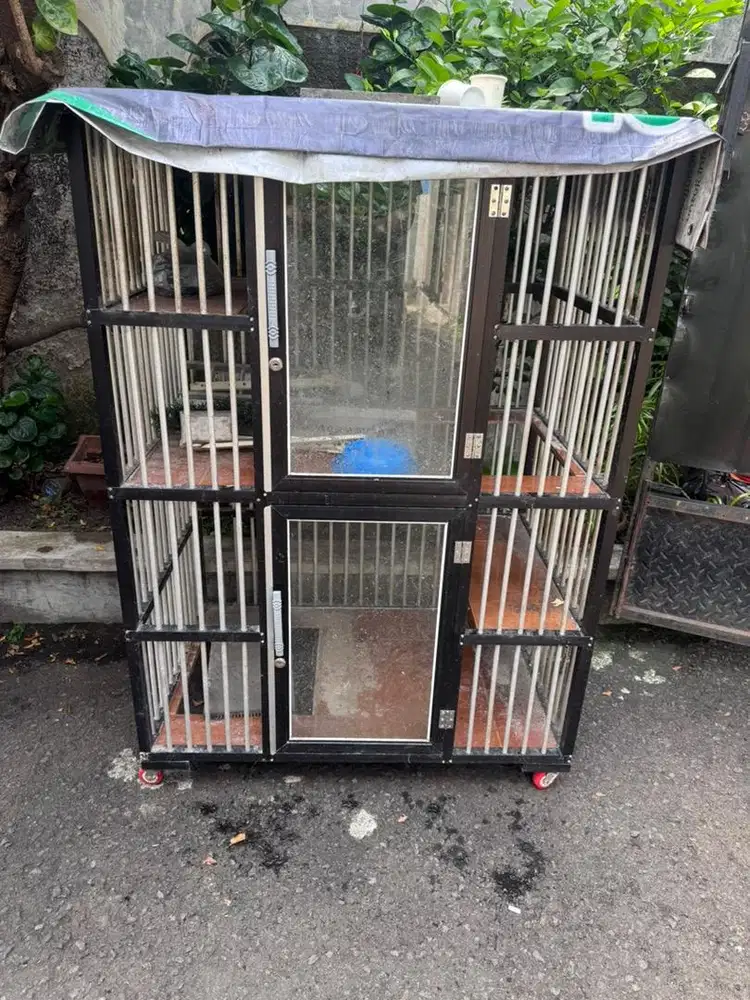 Kandang Kucing 2 Pintu Full Alumunium
