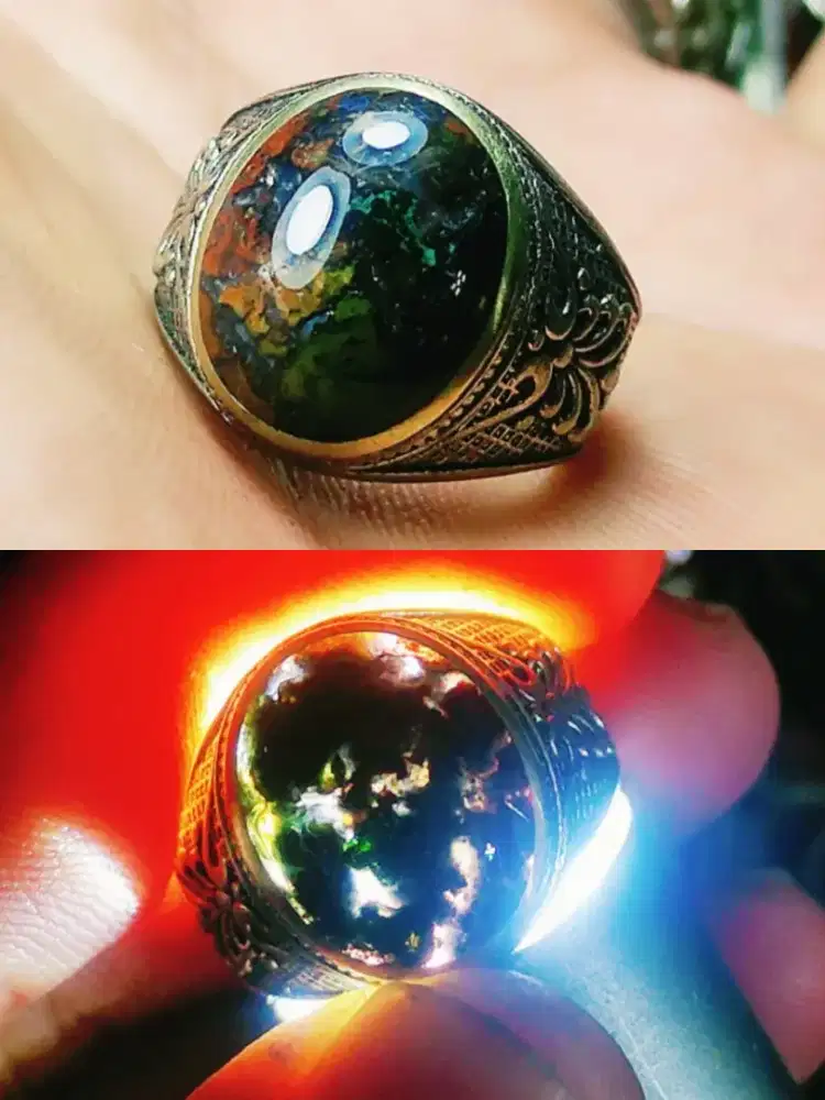 Batu akik pancawarna keristall ideal kantoran