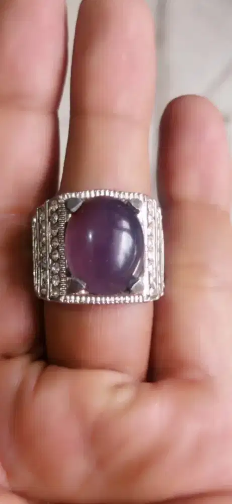 Batu Kecubung Lavender Ungu Giwang