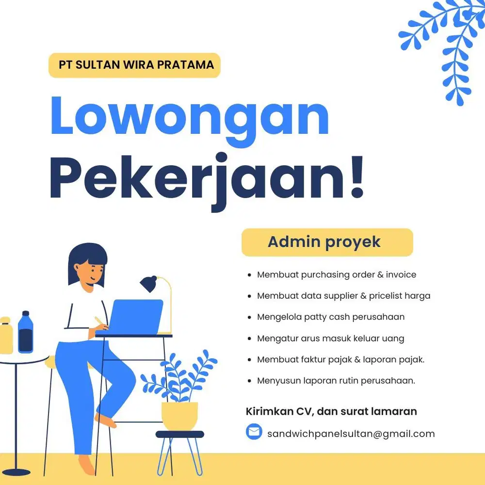 Lowongan kerja admin proyek