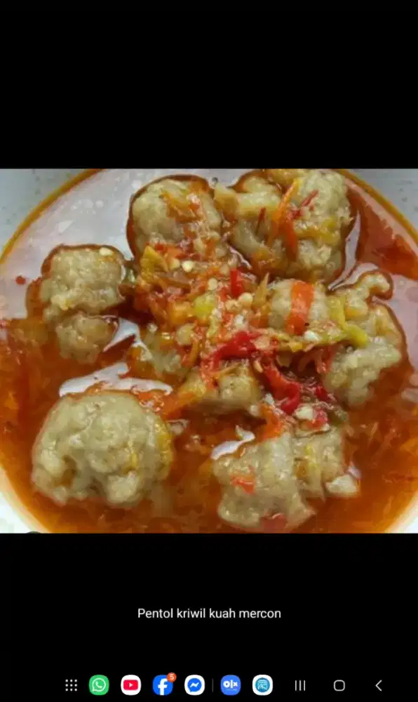 Pentol kriwil kuah pedas