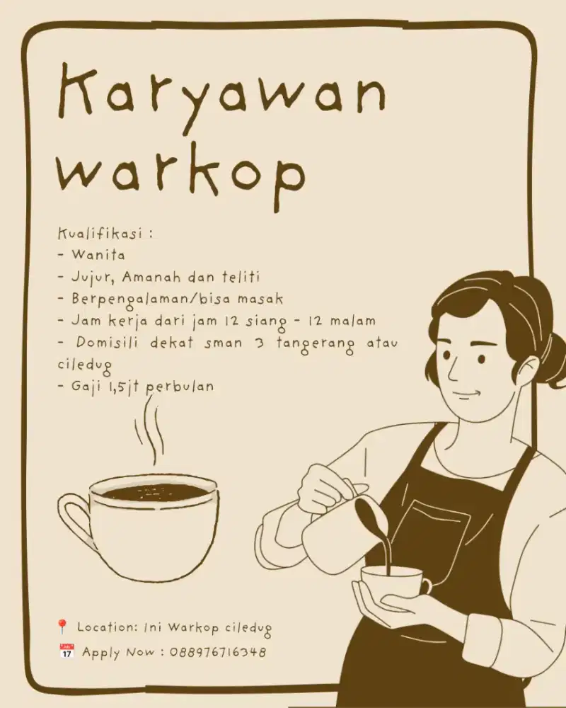 DICARI KARYAWAN WARKOP