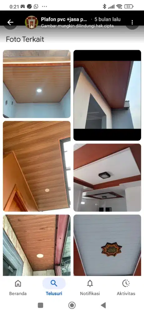 Pemasang plpon PVC datar,/flat