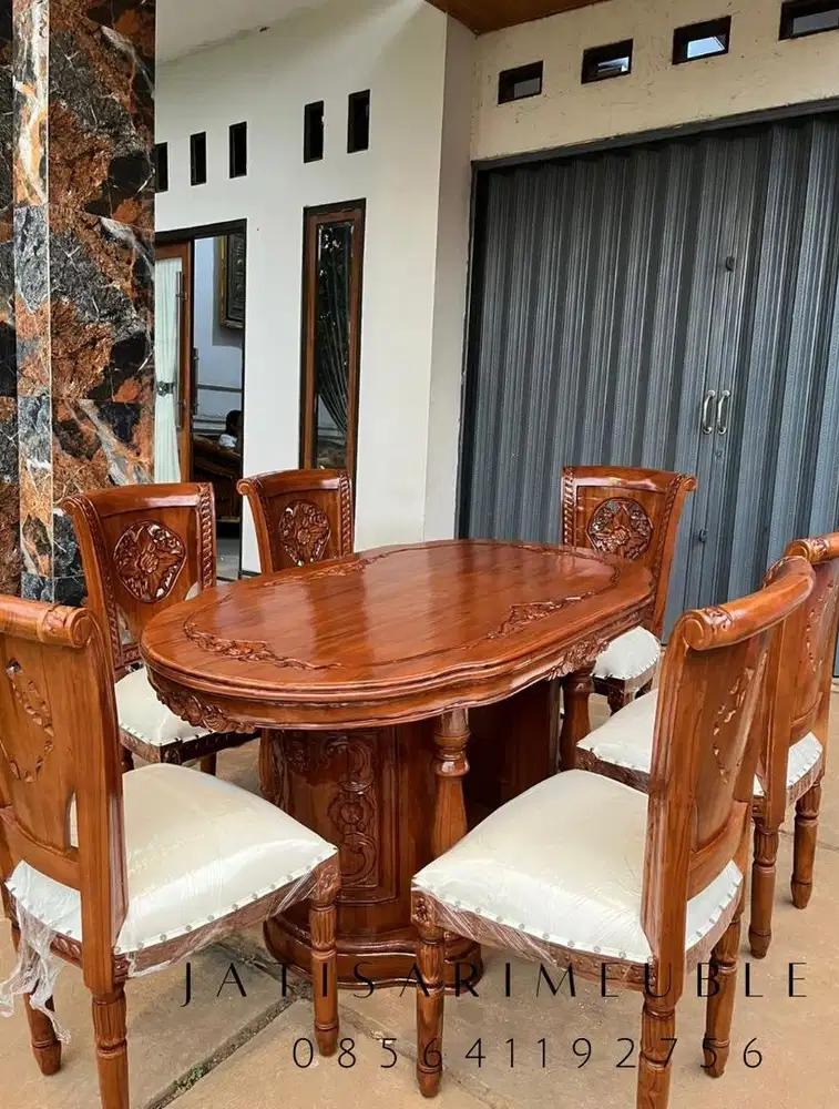 Set Kursi Makan salina ukir minimalis