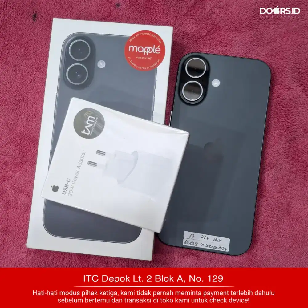 iPhone 17 256gb iBox garansi on 2026, Free Adapter