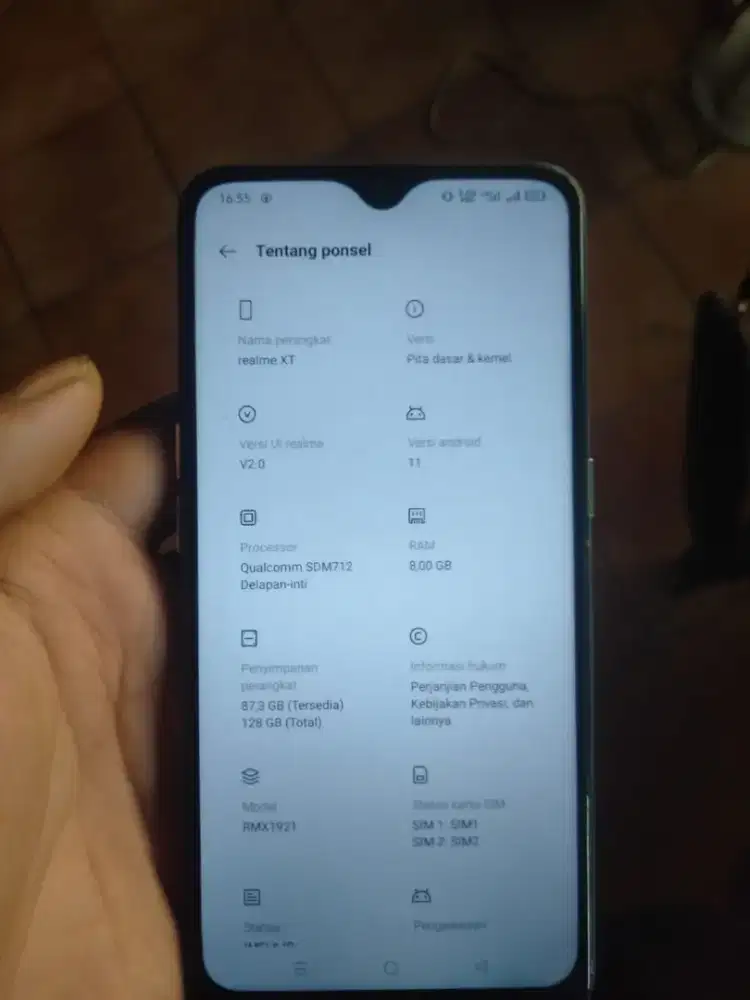 Hp seken bergaransi Realme XT Ram 8/128 Hp+cassan