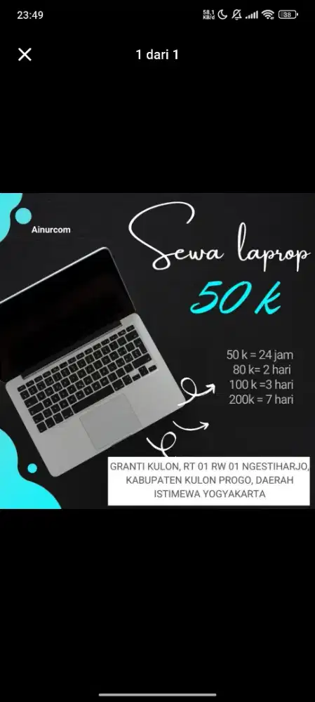 rental laptop harian