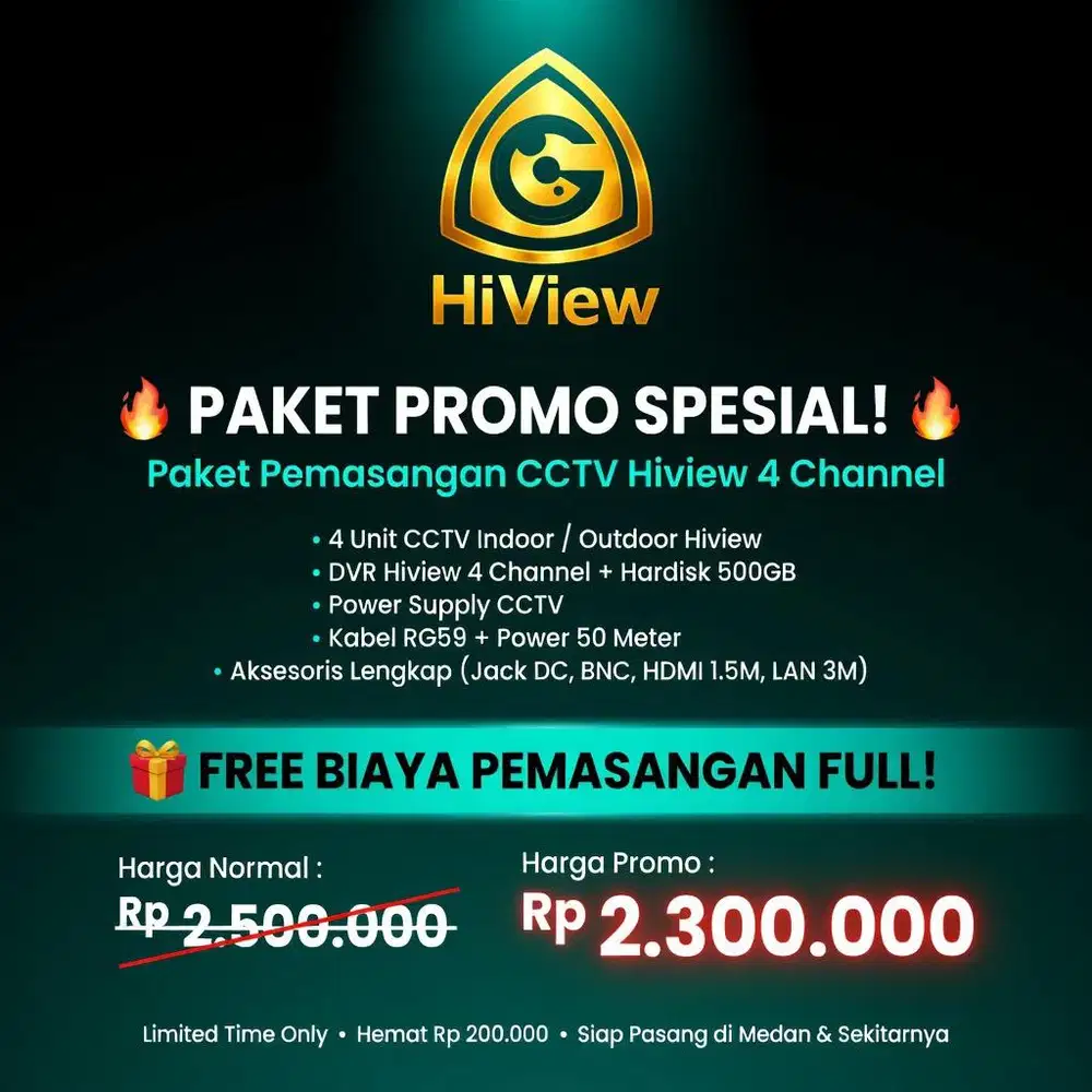 Paket Promo 4 Channel CCTV Hiview