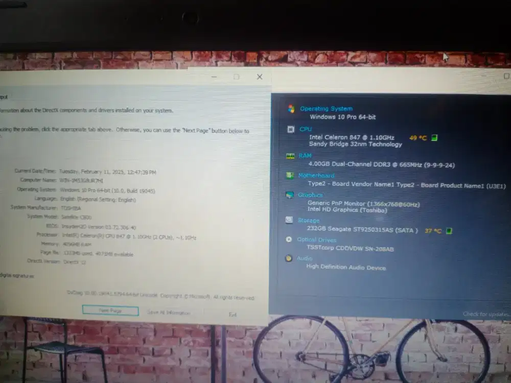 Di jual laptop Toshiba ram 4