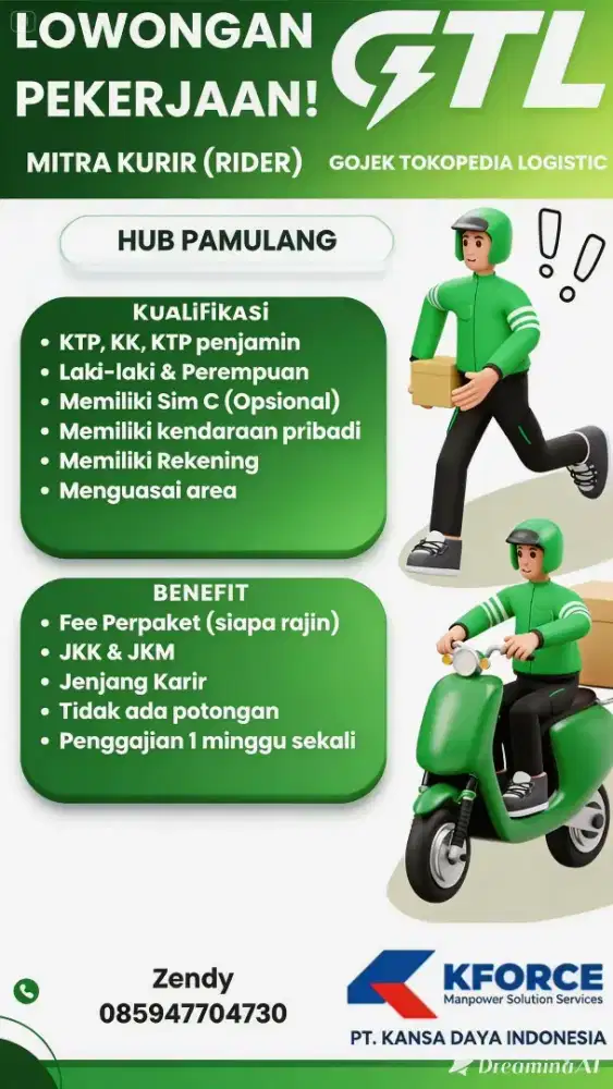 Dibutuhkan KURIR EXPEDISI GTL PAMULANG