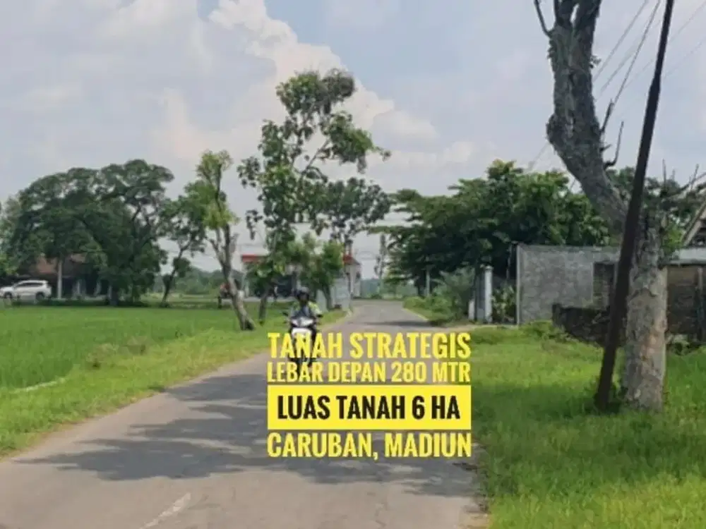 JUAL, Tanah LD 280 mtr, dekat Jalan Raya Propinsi Caruban MADIUN, Mantap
