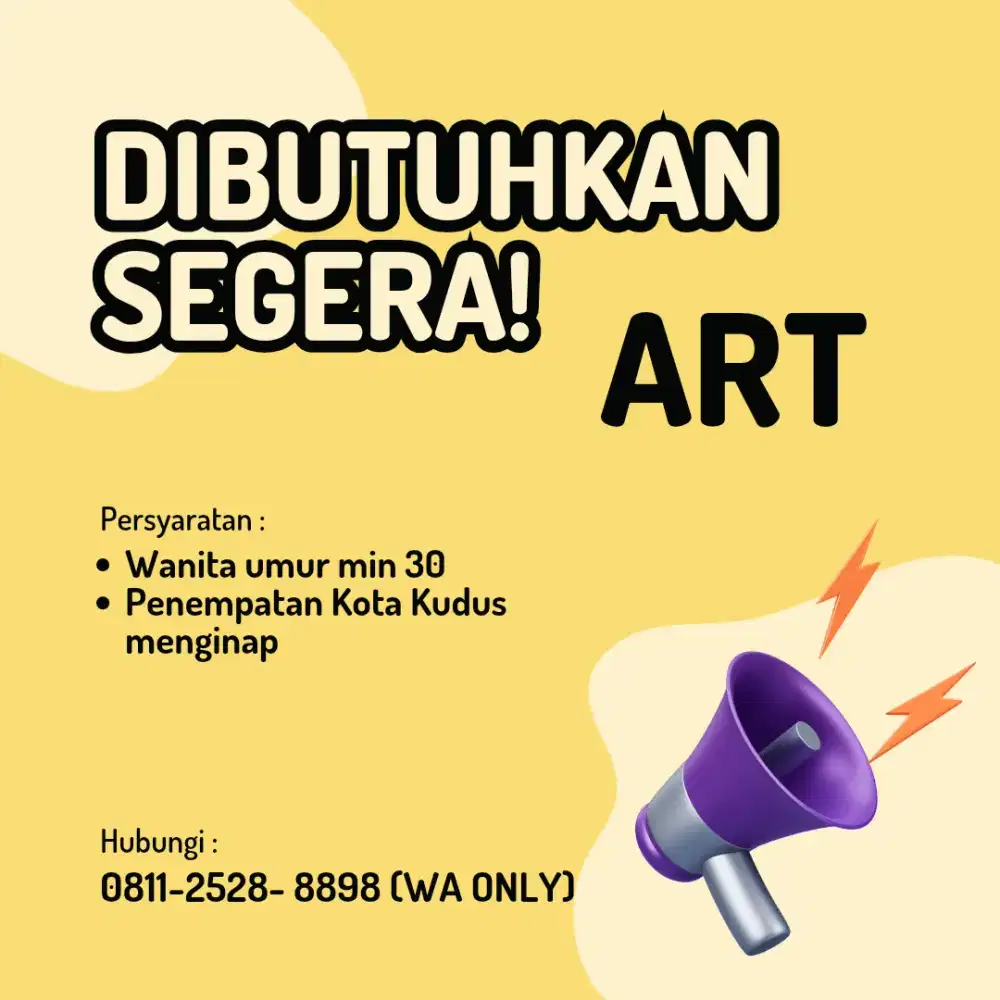 DIBUTUHKAN ART DI KOTA KUDUS