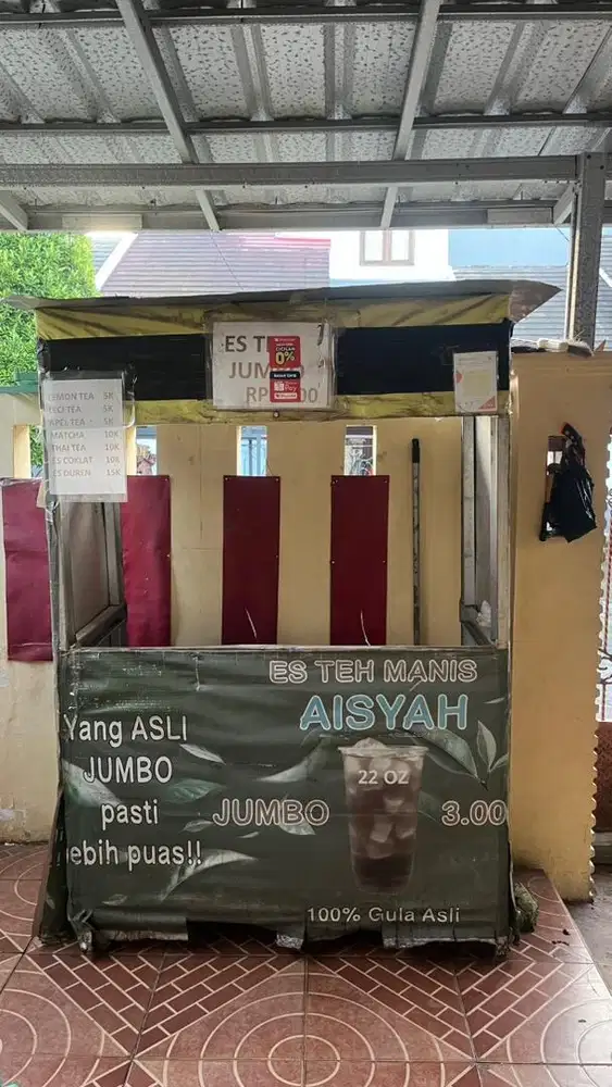 Dijual etalese plus meja gerobak es teh