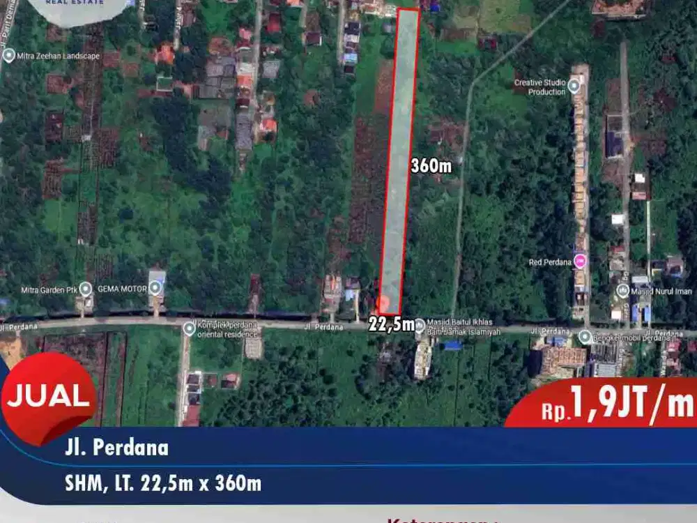 Lahan Perumahan Tepi Jalan Raya