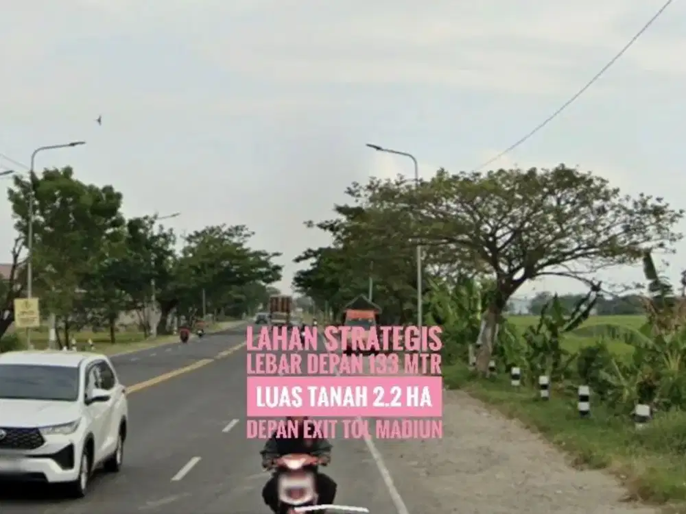 W// Tanah LD 133 mtr, Dpn Gerbang TOL MADIUN, Lokasi Cantik