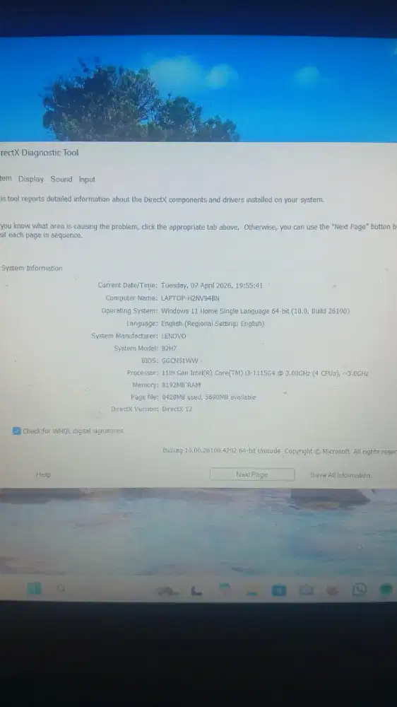 Laptop lenovo ideapad slim 3