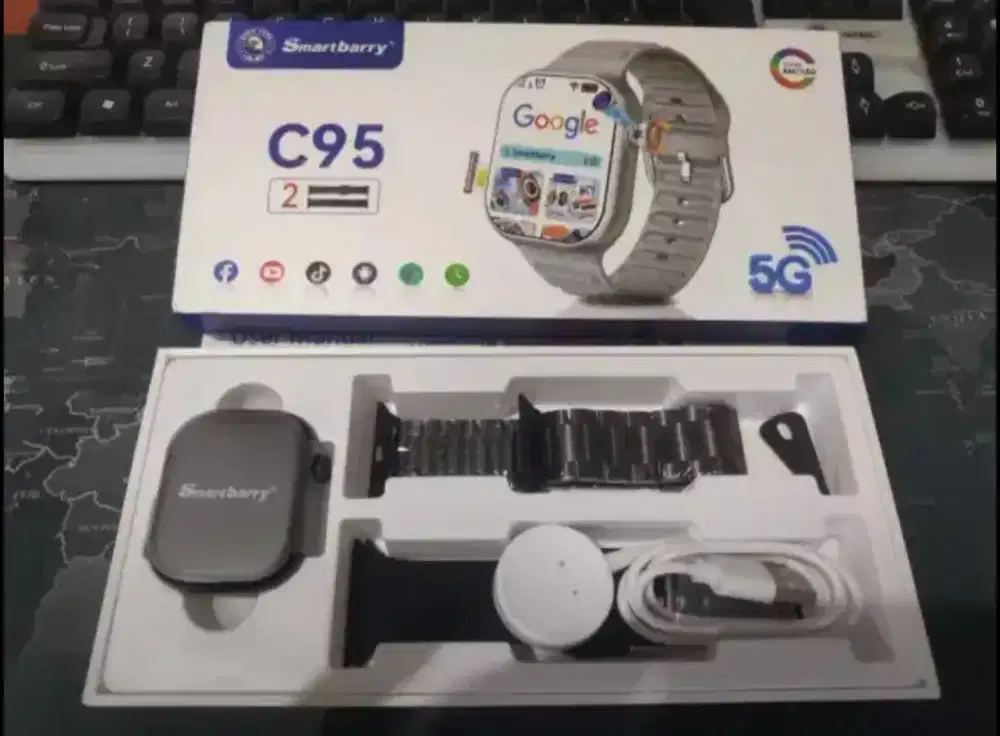 Smart Watch Android Strava C95 5G Amoled Ram 6gb/64 WA TikTok FB IG FF