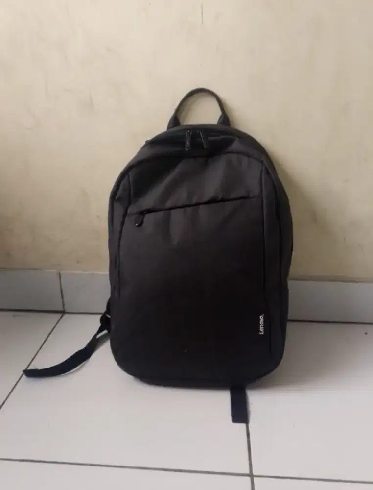 Tas Kerja dan Sekolah Polos Bekas Lenovo Hitam Laptop Backpack