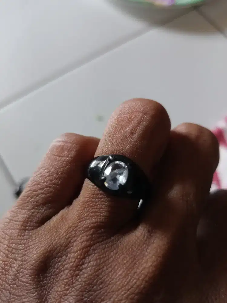 Batu Cincin Akik Permata Natural Light Blue Sapphire Ceylon Murmer