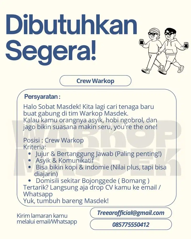 Lowongan kerja warkop
