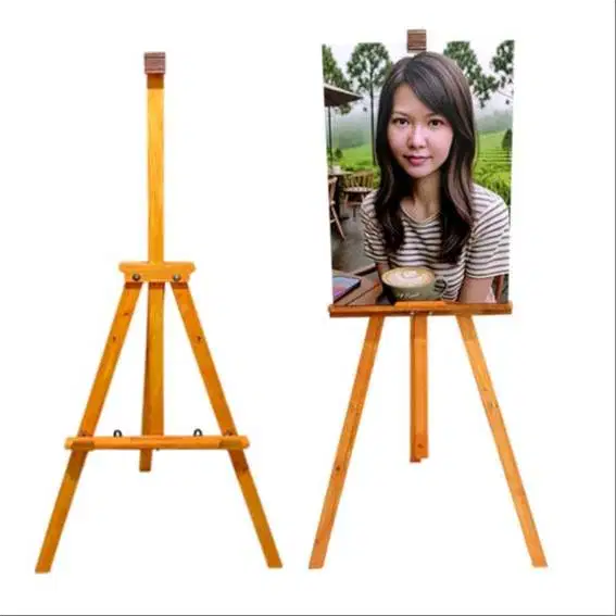 Easel Tripod Wooden Stand Tripod Kayu Standing Pigura Foto Lukisan