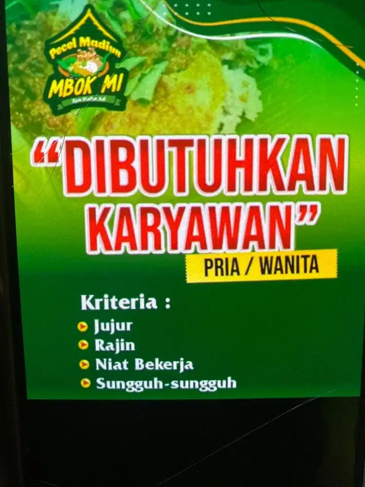 DIBUTUHKAN SEGERA