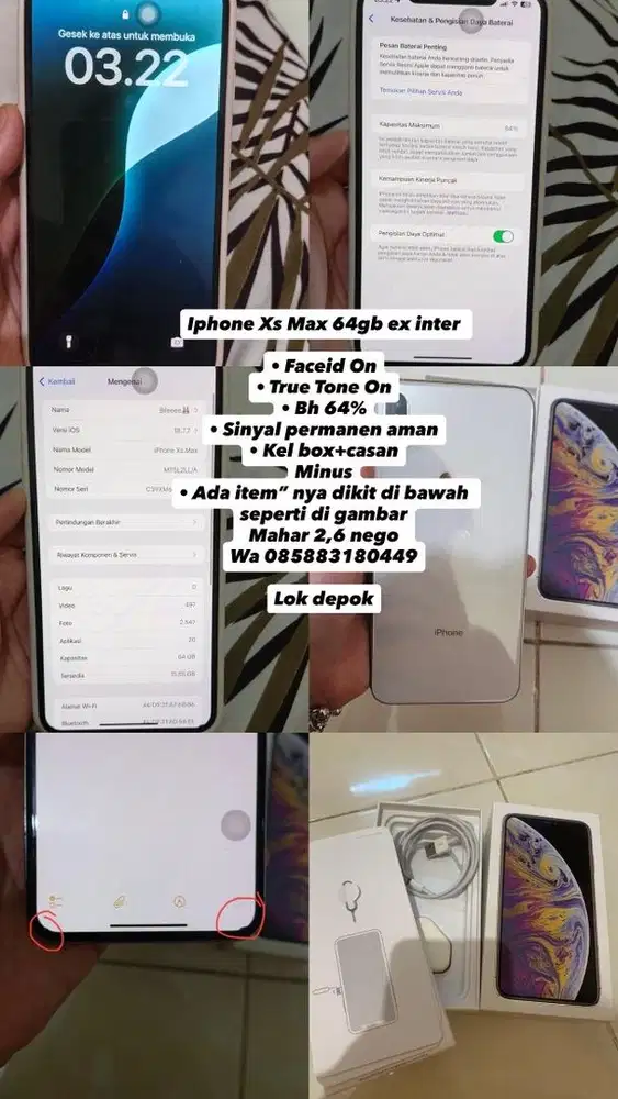 IPHONE Xs Max 64gb ex inter