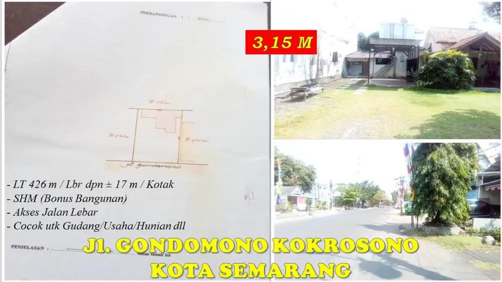 Tanah Gudang Semarang Jl. Gondomono Kokrosono dkt Madukoro& Pelabuhan