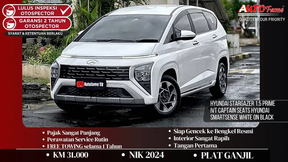 Hyundai Stargazer 1.5 Prime IVT Captain Seats Hyundai SmartSense White