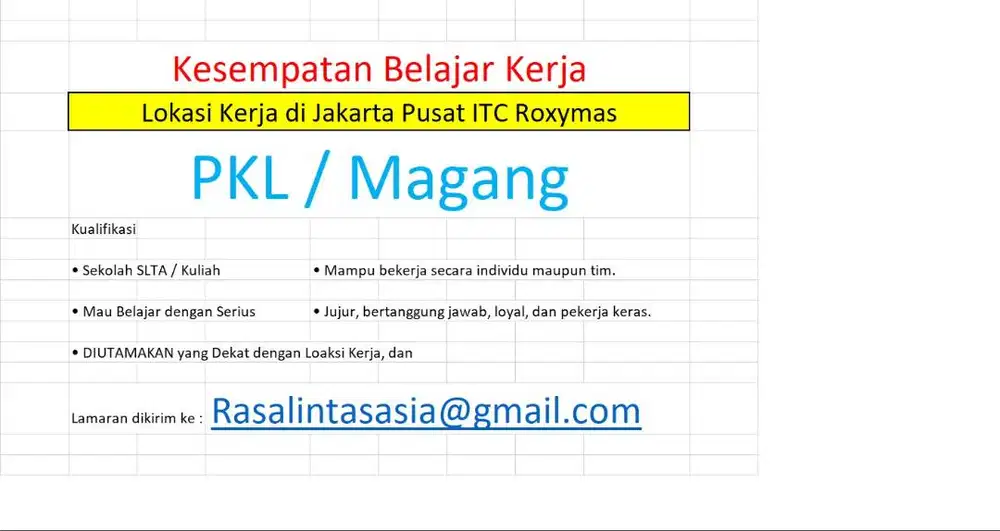 Memberikan kesempatan untuk PKL / Magang