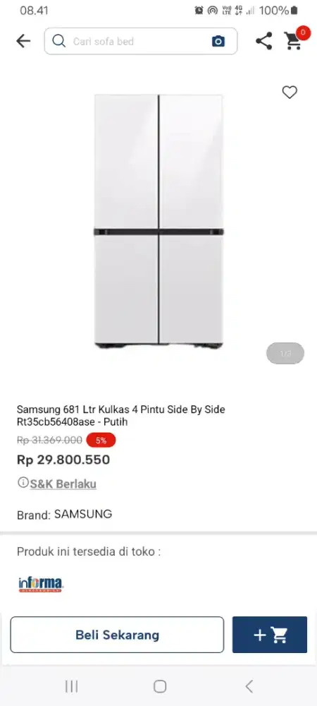 PROMO KREDIT SAMSUNG 681LTR KULKAS 4 PINTU SBS