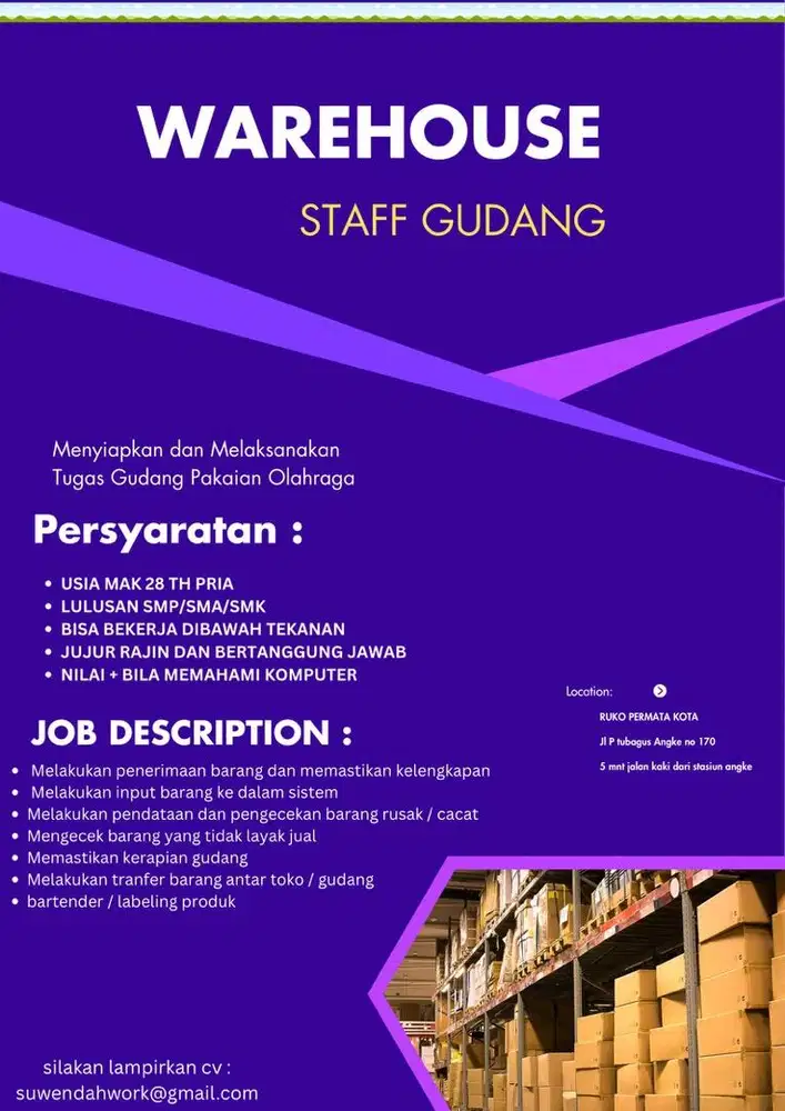 LOKER Gudang Pakaian