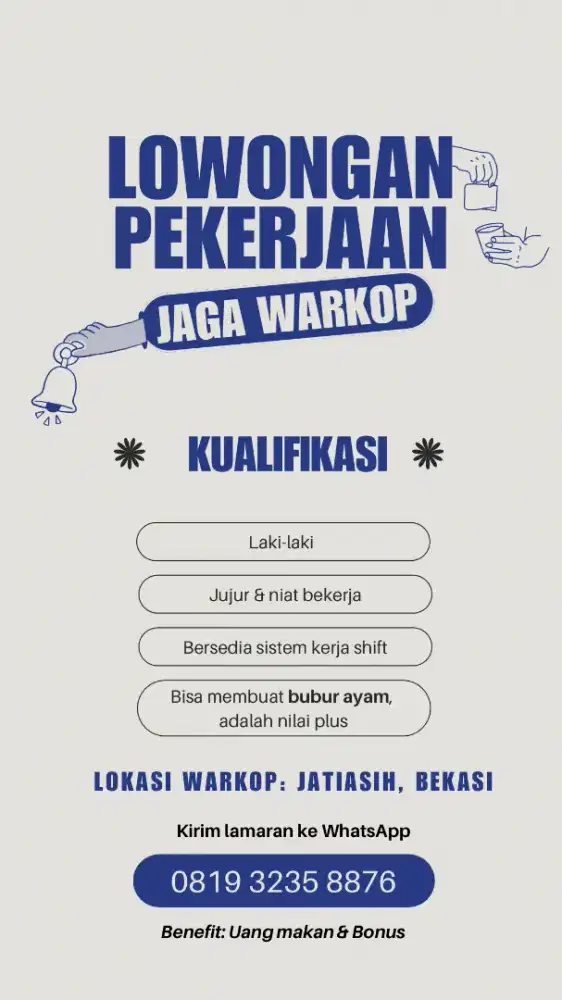 LOKER JAGA WARKOP BISA MASAK BUBUR AYAM