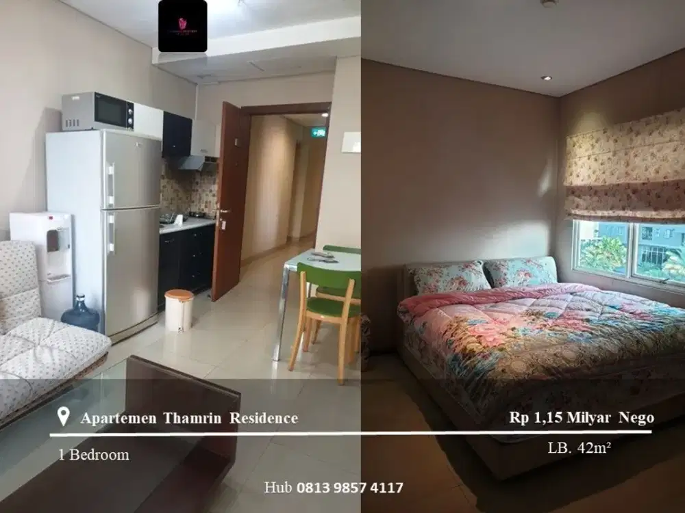Dijual Apartement Thamrin Residence Low Floor 1BR FF