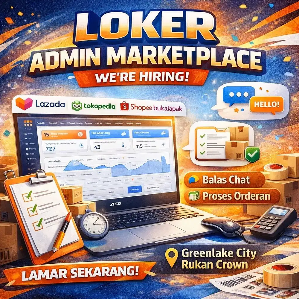 Dicari Admin Marketplace Urgently Needed