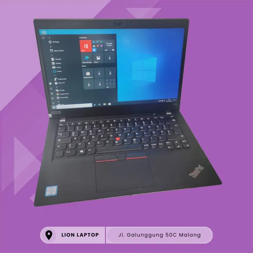 RAM 16GB SSD 256GB Core i5 Gen 8 Slim Lenovo Thinkpad X390 [08|04]