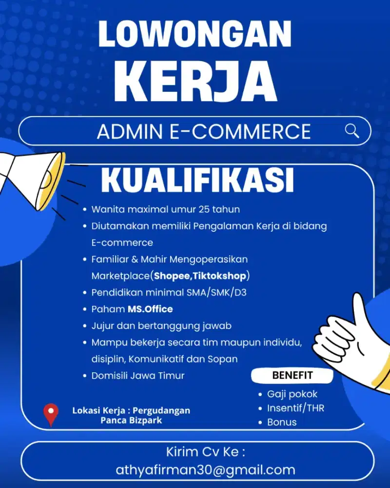 DIBUTUHKAN SEGERA HOST LIVE ADMIN WILAYAH GRESIK