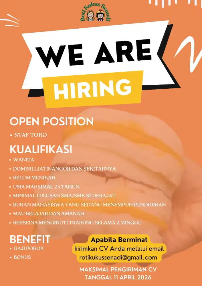 Lowongan Kerja Staff Toko Roti