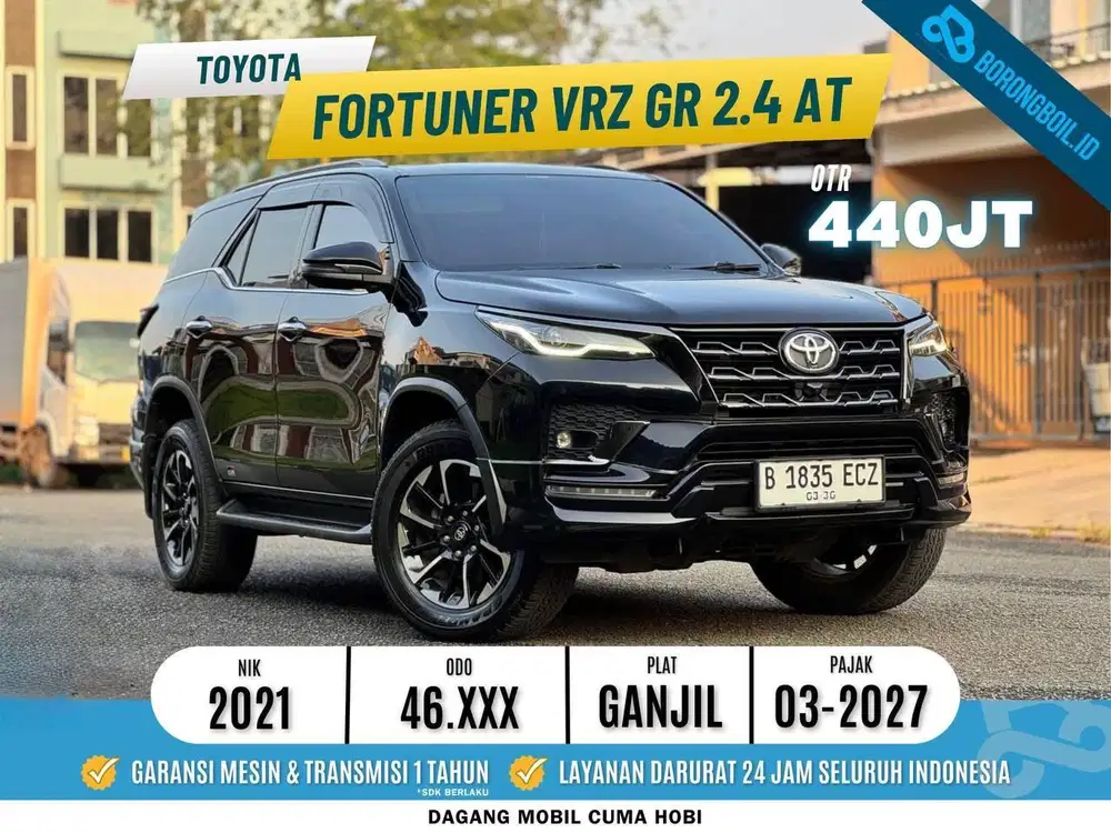 NEW FORTUNER VRZ GR 2.4 AT DIESEL 2021 HITAM LOW KM SUPER ISTIMEWA